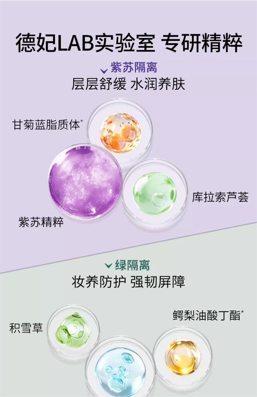 【中国直邮】 韩国 德妃 隔离 养肤隔离霜防晒 2合1妆前乳 敏肌提亮素颜霜打底服帖SPF35 40g/支