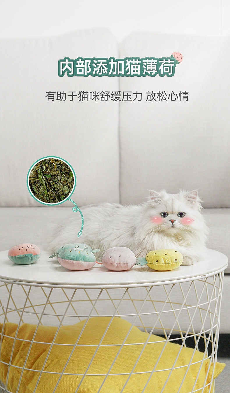 【中國直郵】華元寵愛貓玩具自嗨解悶逗貓棒耐咬毛絨玩具 西瓜