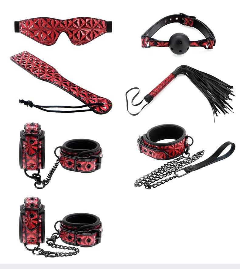【中国直邮】BEING FETISH 新品 SM组合套装 8件套-棕色 成人必备用品