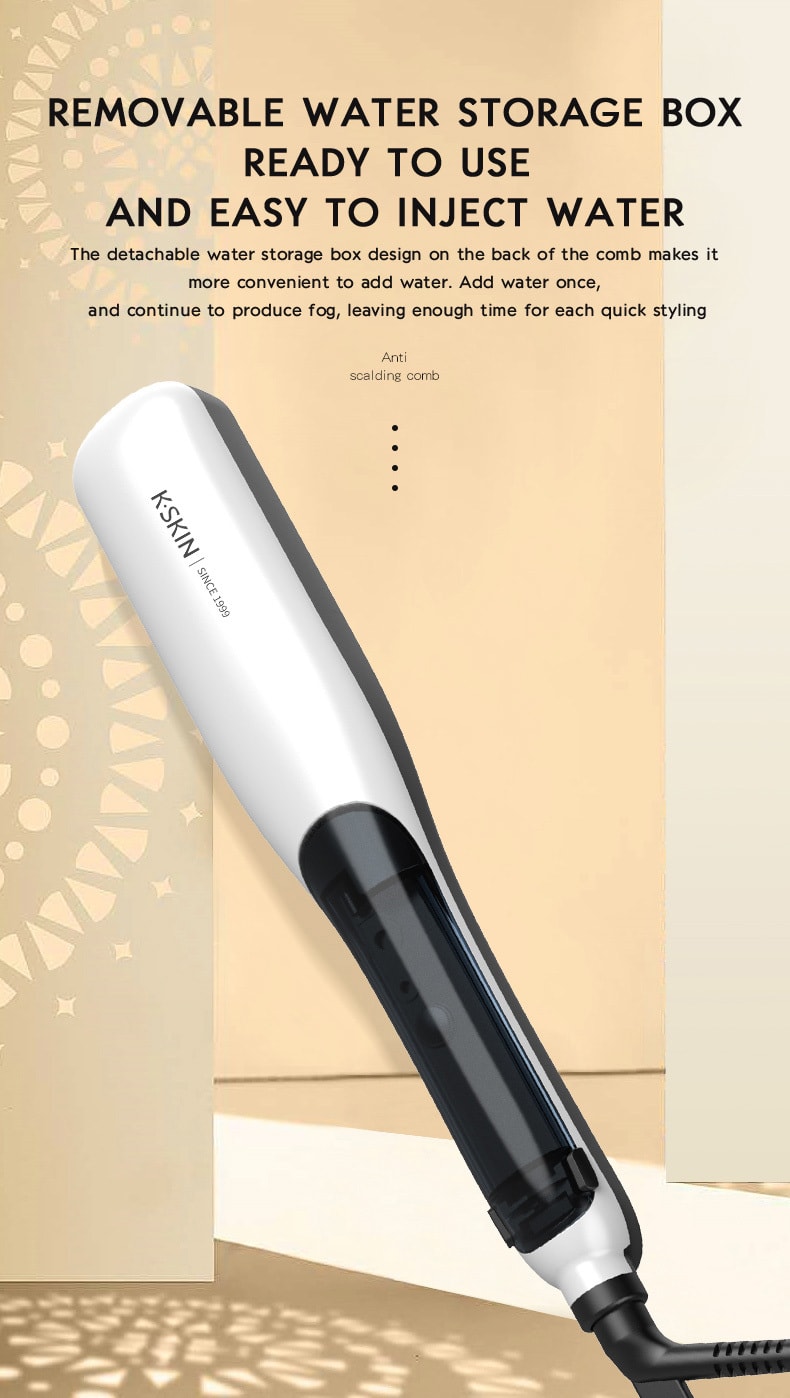中國 K·SKIN金米 蒸汽直髮梳 水離子護髮 可拆卸儲水盒 美髮兩用 KD880 1台