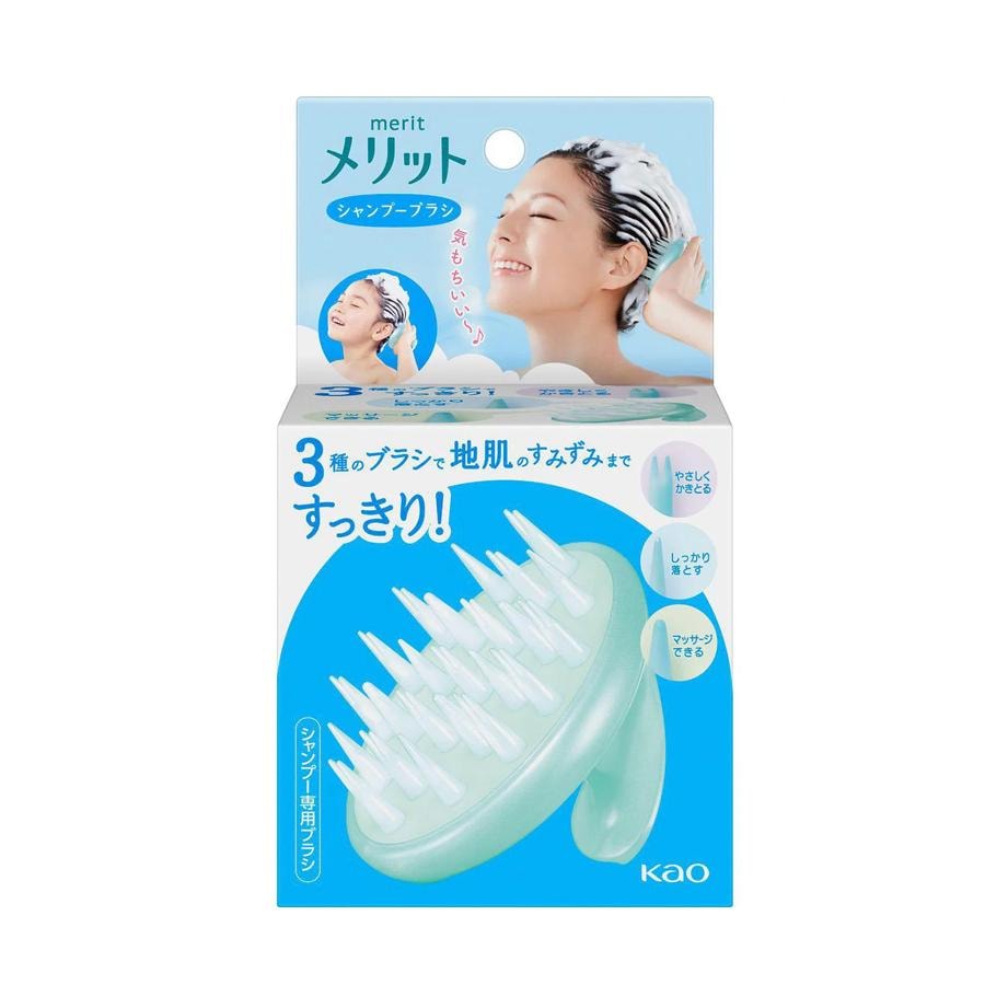 【日本直效郵件】 日本 KAO花王 Merit 洗髮按摩梳 適合敏感肌膚 淺綠色 柔軟款 1個