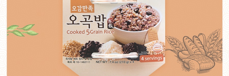 韩国JAYONE 家饭 5种营养谷物混合米饭 四盒入 840g