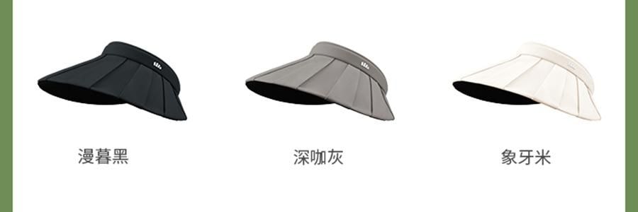 BENEUNDER蕉下 女士百褶贝壳黑胶防晒帽子 夏季遮阳帽 防晒防紫外线 象牙米55-58cm