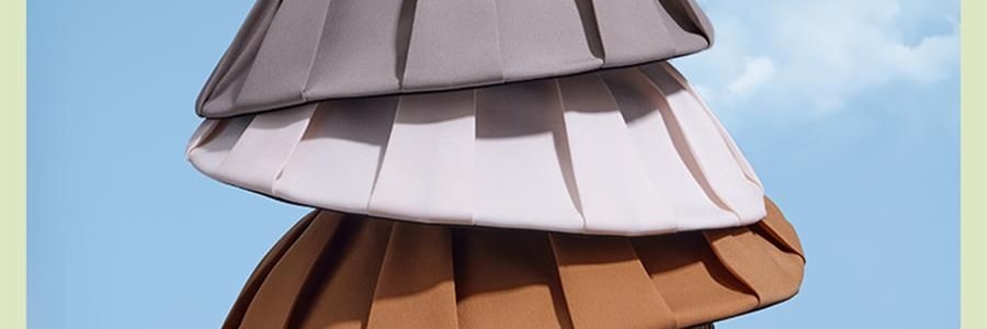 BENEUNDER蕉下 女士百褶贝壳黑胶防晒帽子 夏季遮阳帽 防晒防紫外线 象牙米55-58cm