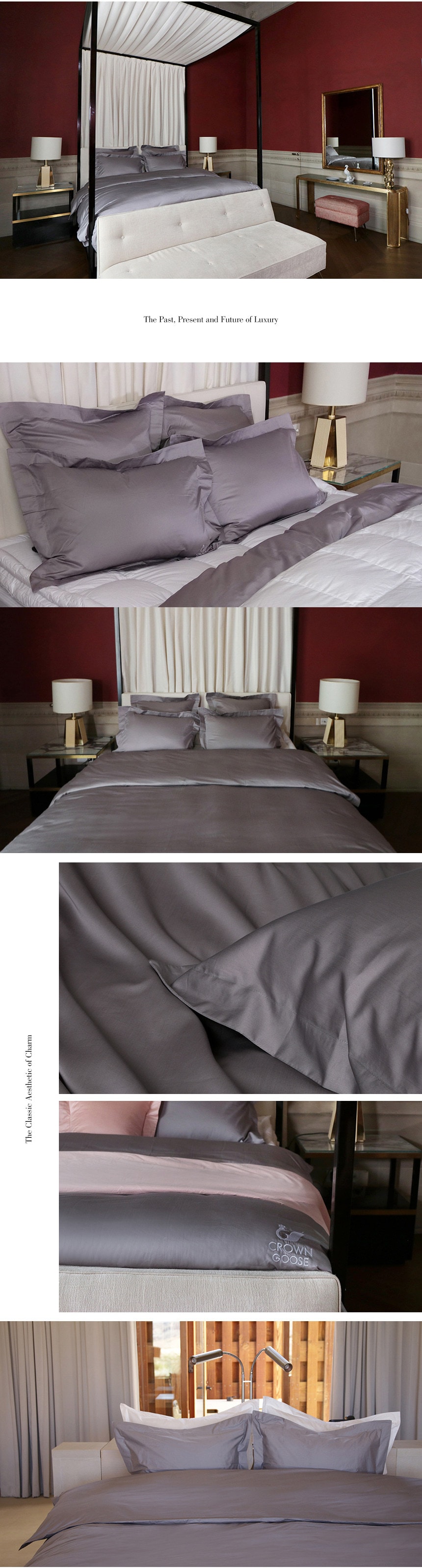 Luxurious Duvet Cover Set Premium 100% Cotton 100S (500 TC) - Sopor Collection #Gray Queen Size
