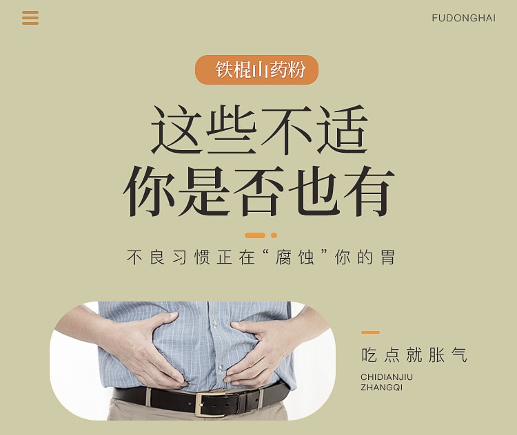 【中国直邮】福东海  铁棍山药粉山药健脾开胃、消食化积   525g/盒