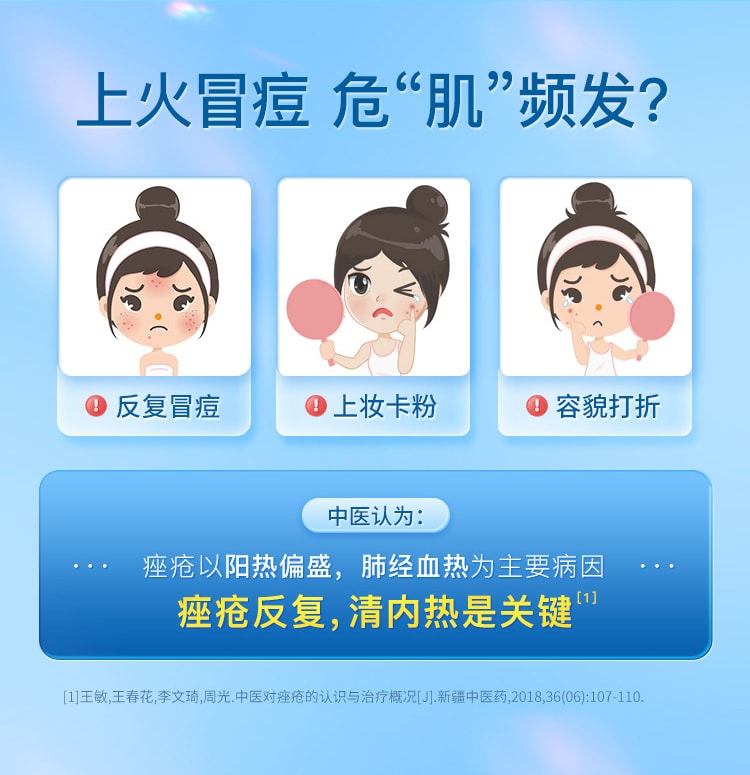 【中国直邮】 中国药材 复方珍珠暗疮片 清热解毒 祛痘痘痤疮粉刺闭口 84片/盒