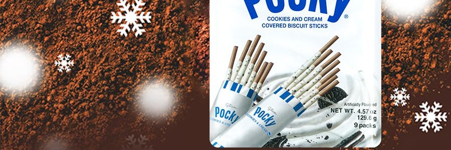 GLICO格力高 Pocky百奇 奧利奧奶油塗層餅乾棒 家庭裝 9包入