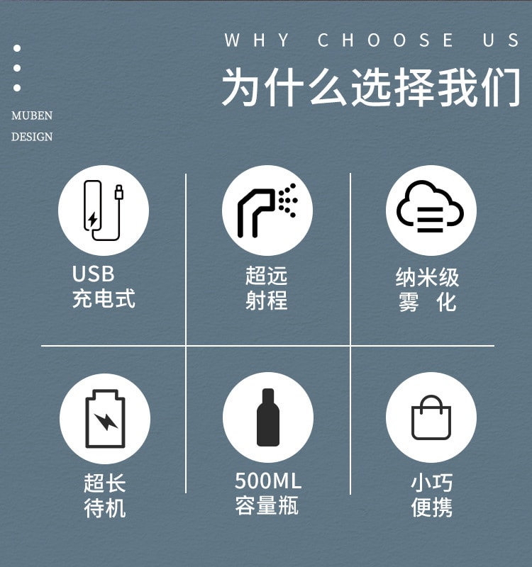 【中國直郵】霧化消毒槍 防疫USB充電藍光室內家用酒精 觸控螢幕300ml