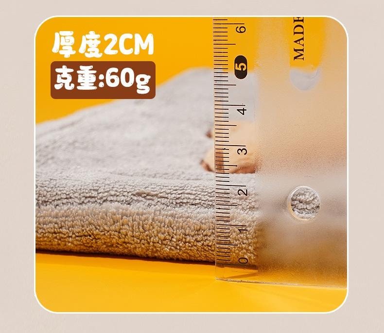 禾美之家 擦手巾韩版可爱卡通 浴室厨房擦手布 加厚珊瑚绒擦手毛巾 卡皮巴拉 米色 23*23cm