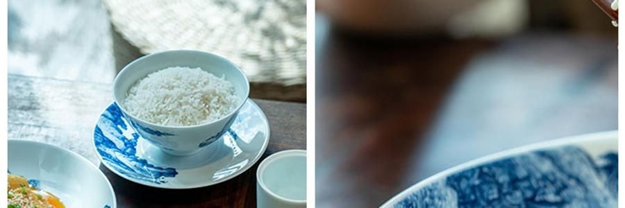 蓝印东方 相伴见山 景德镇青花陶瓷餐具碗盘 饭碗圆碗 米饭碗 4.5" *4【4份超值装】