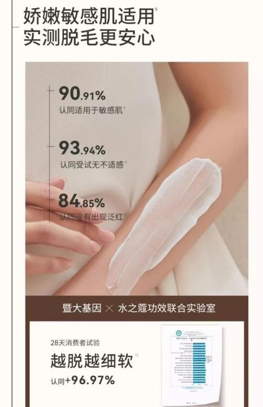 【中國直郵】水之蔻 果香去私處腋毛腿毛神器除毛膏 50ml