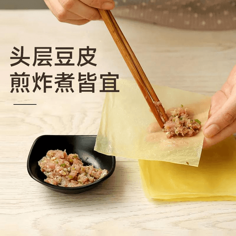 【中国直邮】 裕庆堂 蝉翼豆腐皮 100g*1袋   头层手工千张干豆油豆皮卷响铃卷肉腐竹