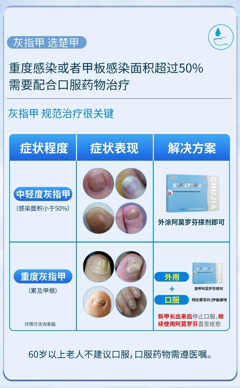 【中國直郵】 楚甲 鹽酸阿莫羅芬搽劑 治療灰指甲專用藥 高滲透性 直達甲床 0.5ml/盒