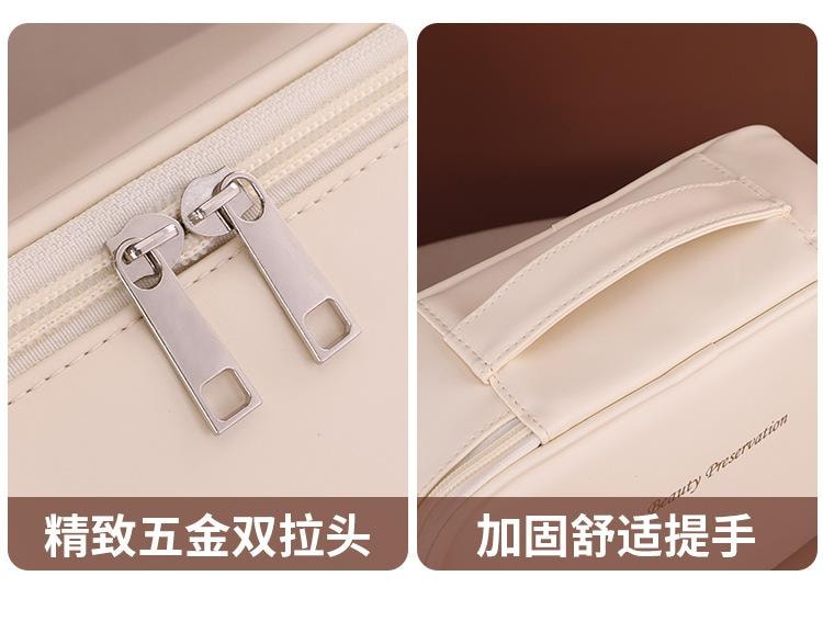 【防水多隔超方便】法提娜隨心拆分防水化妝包 1個 大容量高級感多功能化妝品收納包歐式簡約大容量洗漱用品包旅行收納18*24cm玫瑰粉【顏值和實用性都在線】