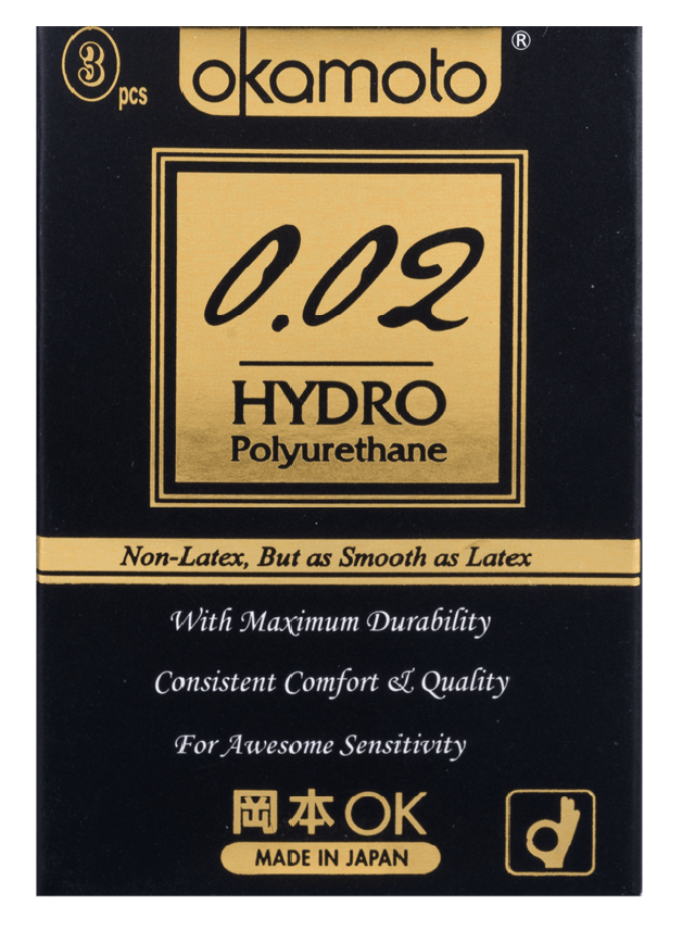 0.02 Hydro Polyurethane Condoms 3pcs