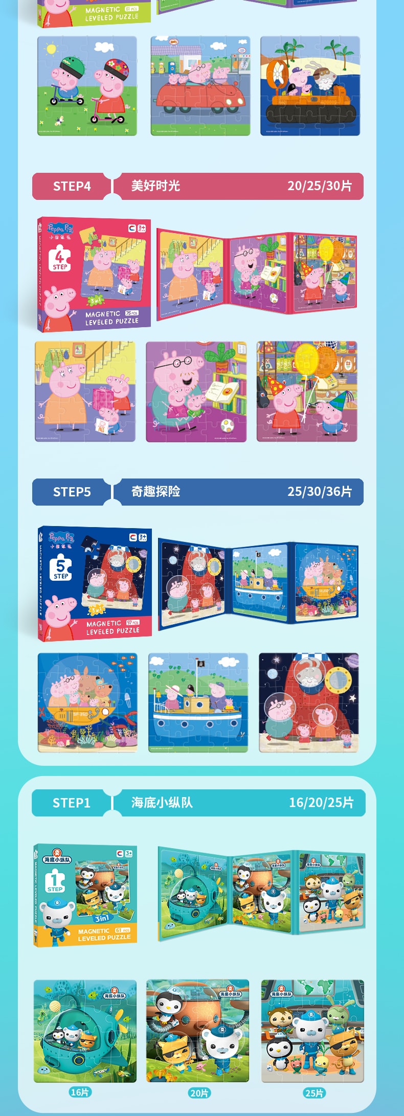 【中国直邮】儿童益智磁性磁力贴拼图创意三折页进阶2-3到6岁多款可选 款式:幸福家庭