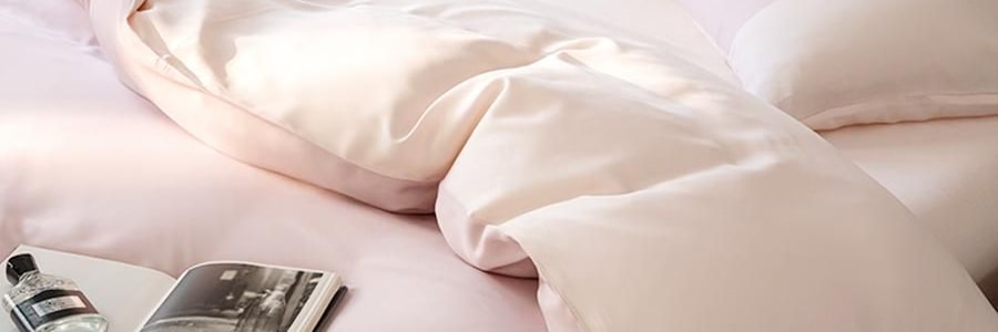 YUNYU芸裕家居 簡約輕奢雙拼60S蘭精天絲四件組 胭脂粉 220cm×240cm