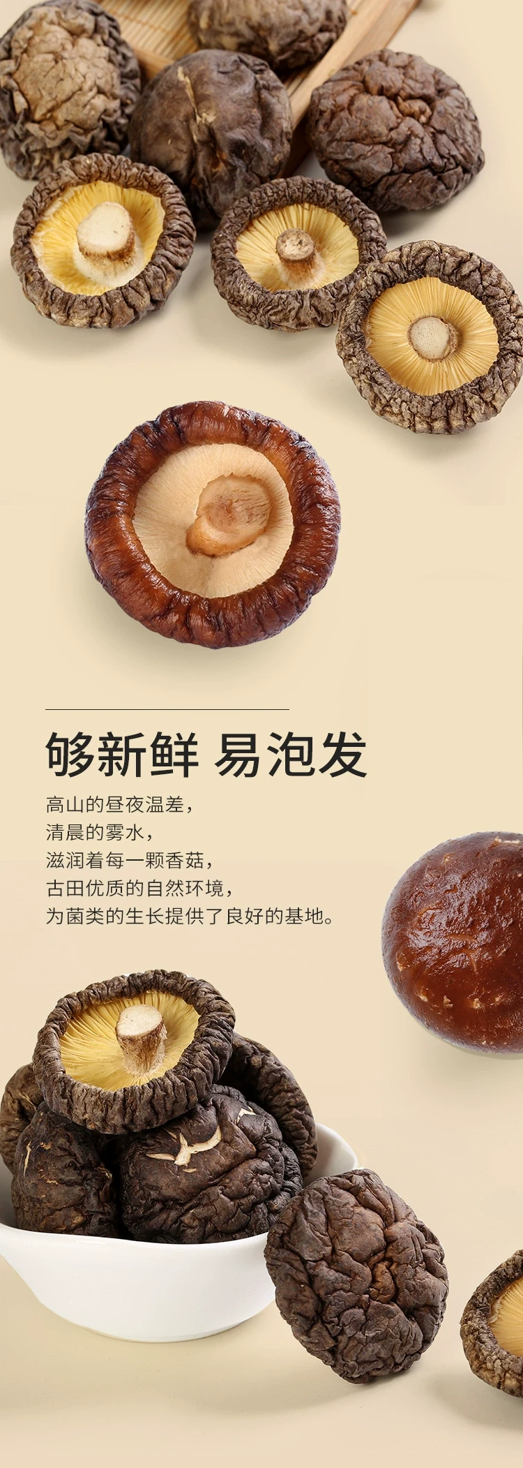 中国 盛耳 精选干货香菇 80克 高泡发菇香浓郁煲汤火锅配料约70朵