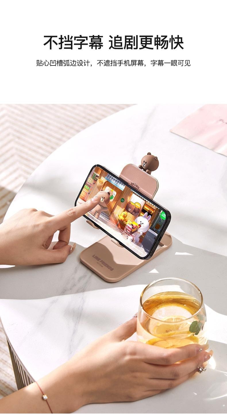 【中國直郵】 日本 LINE FRIENDS 卡通手機支架桌面可調升降伸縮 可妮 1個