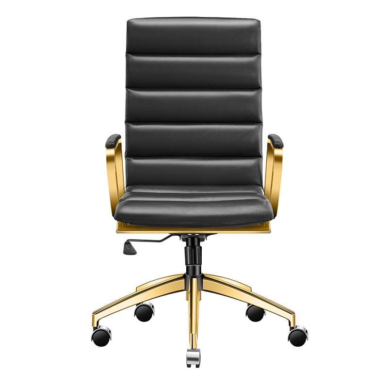 【美國現貨】LUXMOD 麵包電腦椅 黑色面+金色椅身 單人位