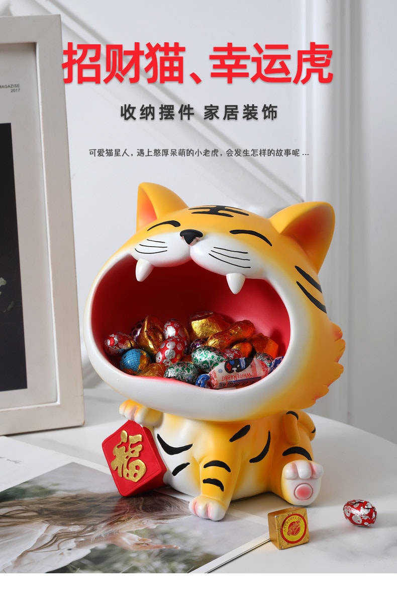 中国 匠心艺Ingenuity 创意新款 桌面家居收纳树脂摆件 招财猫一个