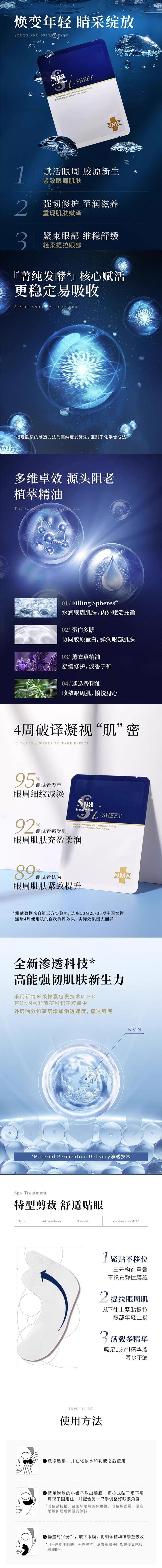 【日本直邮】SPA TREATMENT 烟酰胺深蛇毒蓝眼膜贴 7对