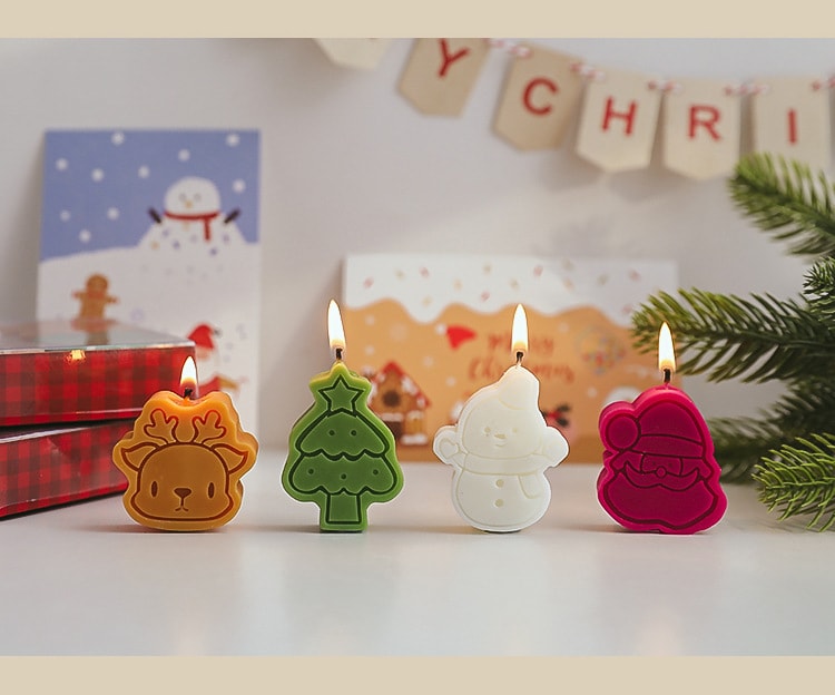 圣诞节 【圣诞限定】 圣诞老人 麋鹿 松树 雪人 造型大豆香薰蜡烛 英国梨与小苍兰 礼盒 伴手礼一盒 150克