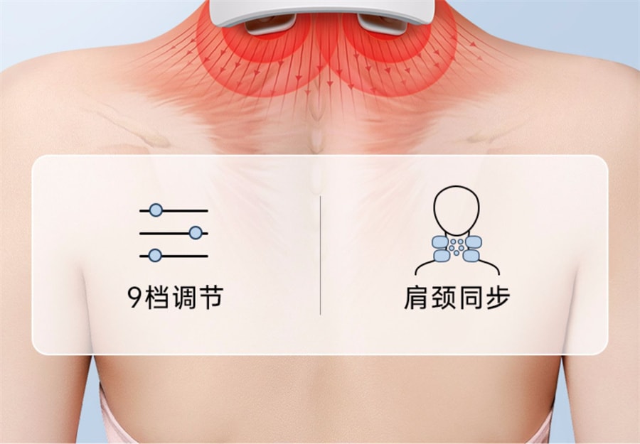 【中國直郵】康佳KONKA 【新升級】頸椎按摩器 9D物理震動按摩脈衝理療頸部肩頸按摩儀 白色