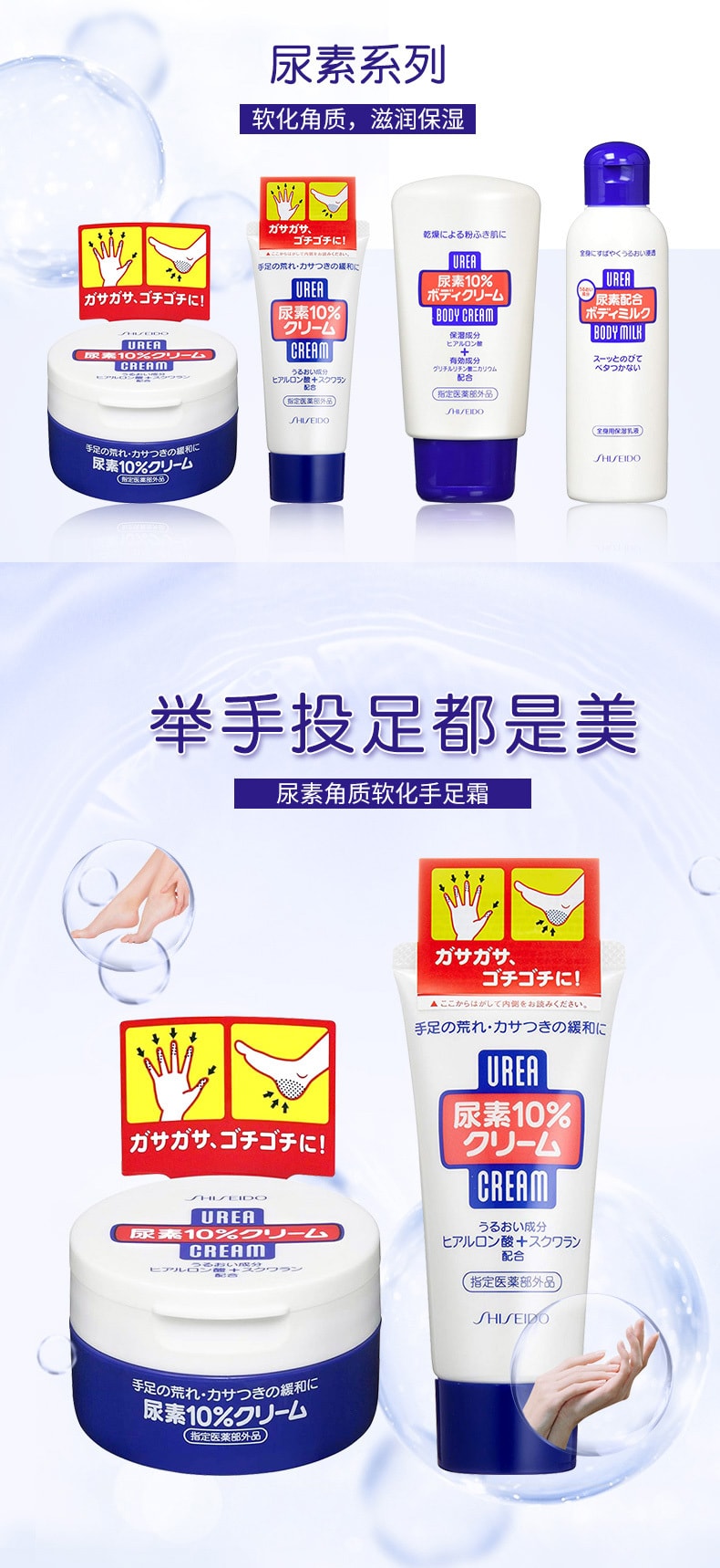 日本 资生堂 尿素10%配合超保湿身体乳霜 手脚乳霜120g