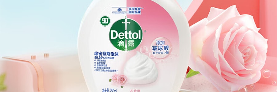 英国DETTOL滴露 泡沫抑菌洗手液 添加玻尿酸 花香型 250ml