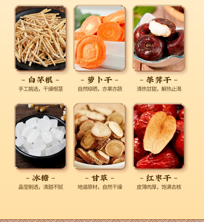 【中国直邮】北京同仁堂  竹蔗茅根雪梨茶儿童马蹄水广式小吊梨汤糖水  120g/盒