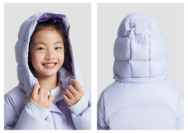 【中国直邮】 moodytiger儿童Topdown中长款羽绒服 宇宙紫 140cm