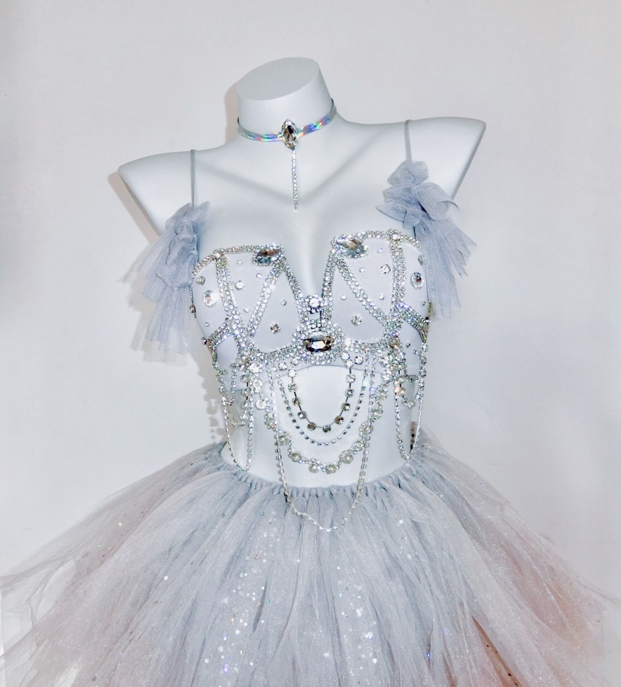 JiaoJiao crystal Cinderella LED tutu Rave Outfit
