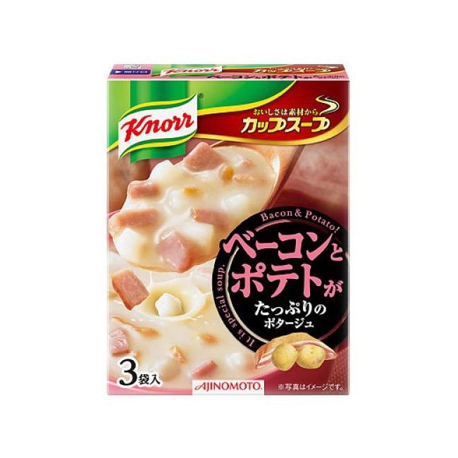 【日本直郵】AJINOMOTO 口味之素 奶油培根馬鈴薯濃湯口味 速食低熱即食濃湯速食代餐 3袋入