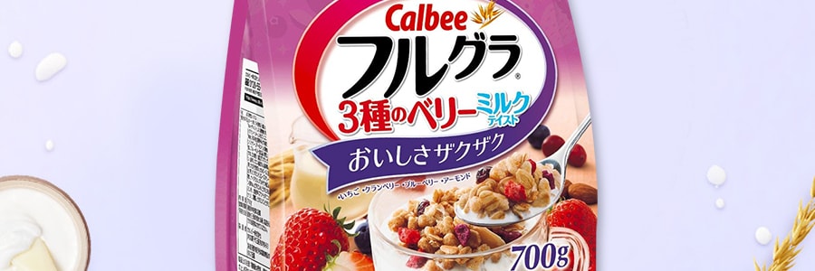 日本CALBEE卡乐比 即食水果谷物燕麦片 三种莓果味 700g