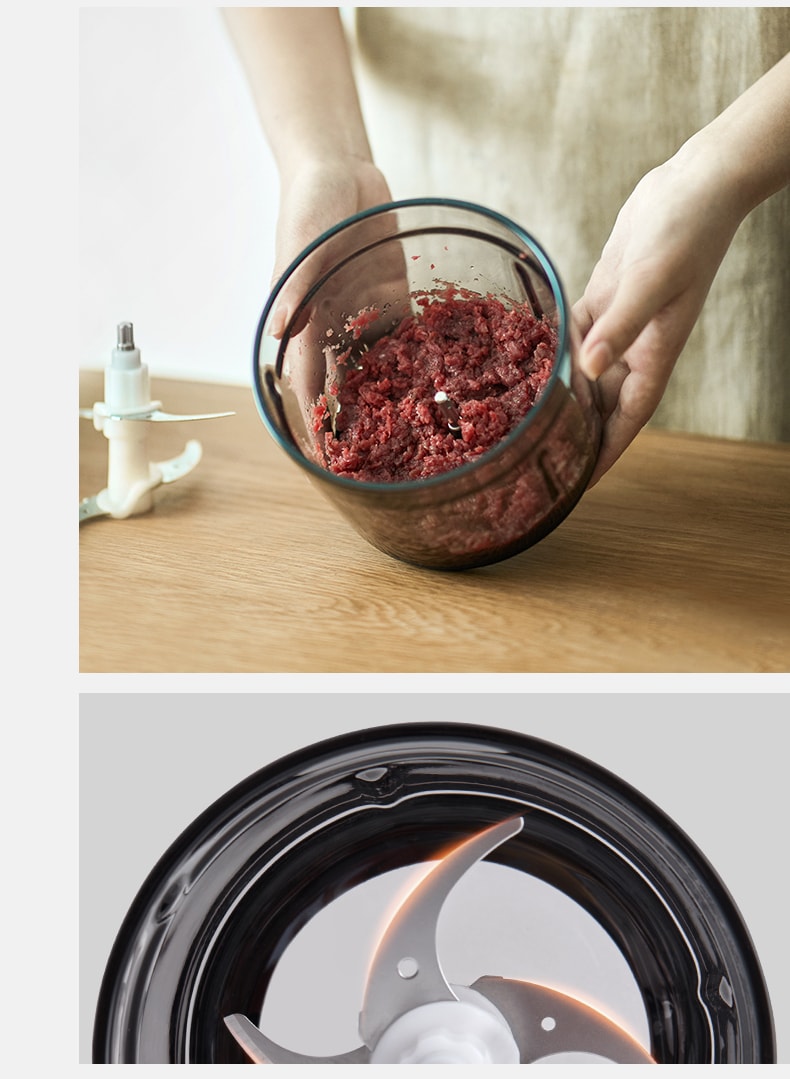 OLAYKS 1.2L 绞肉机家用电动小型多功能全自动搅拌机碎肉打馅蒜泥机 电压100-120V通用