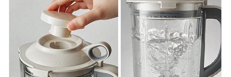 BEAR小熊 破壁机豆浆机搅拌机 自动清洗 中途加料 海盐灰白 