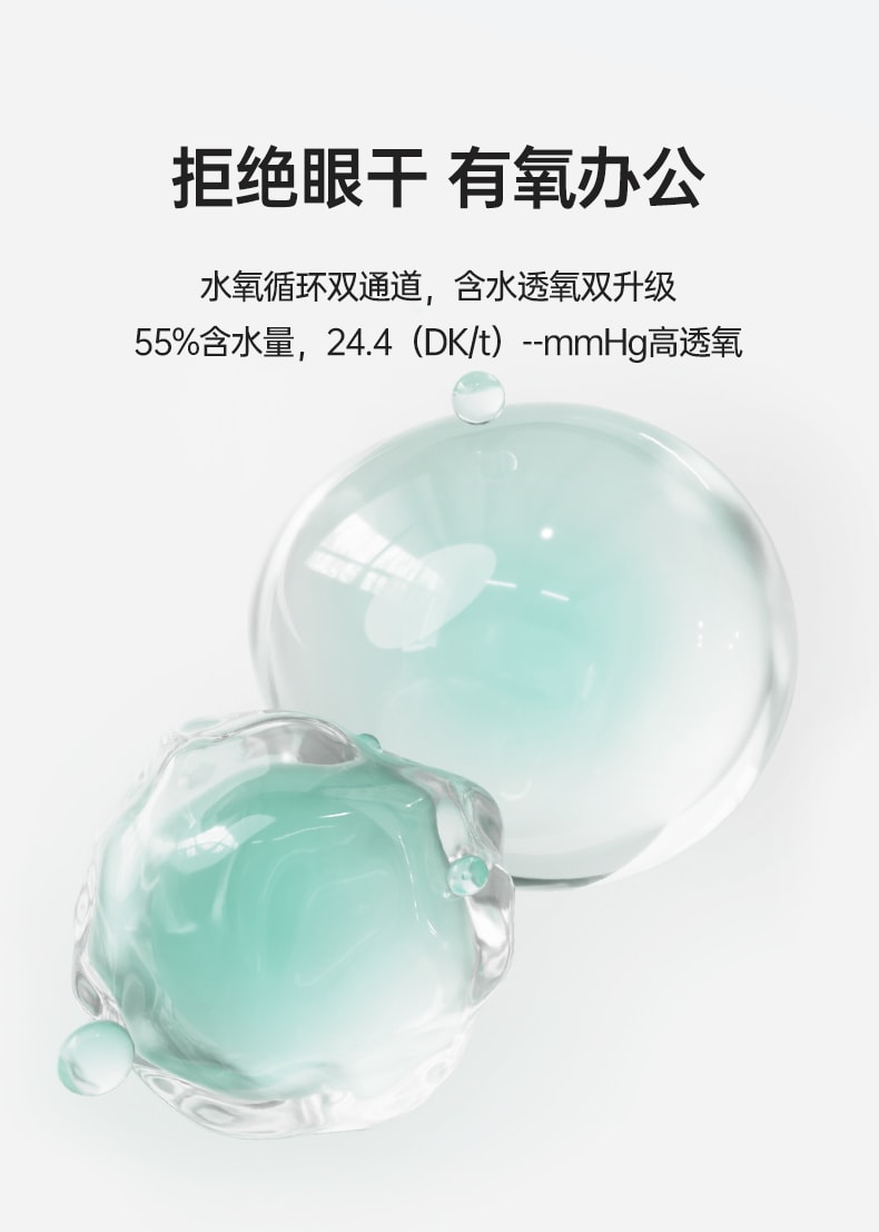 【中国直邮】Kilala/可啦啦 小水滴透明近视隐形眼镜日抛 高含水 高透氧 30片装 度数 -3.00(300)