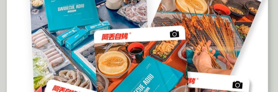 Adiu阿丟自烤 一次性烤肉爐 戶外烤肉架露營炊具 藍色經典款