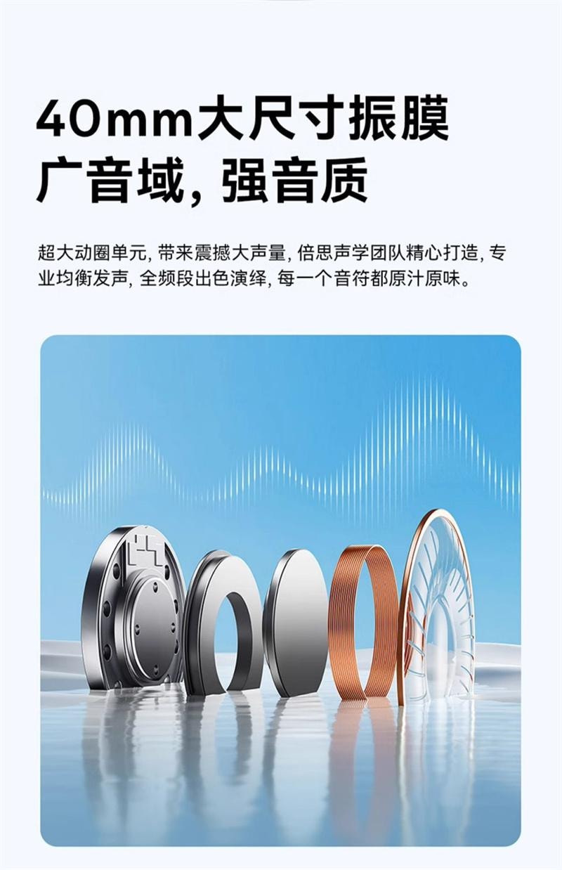 【中國直郵】 倍思 頭戴式耳機藍牙耳機無線降噪耳麥罩 新款D05-米白色