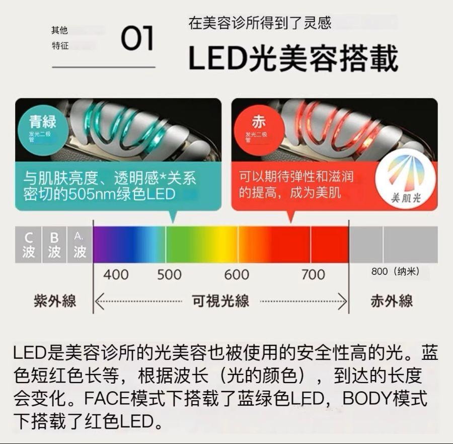 日本直邮】 日本雅萌Liftlogy 最新款提拉紧致导入温感修复仪红绿光金色+美容仪专用凝胶1支- 亚米