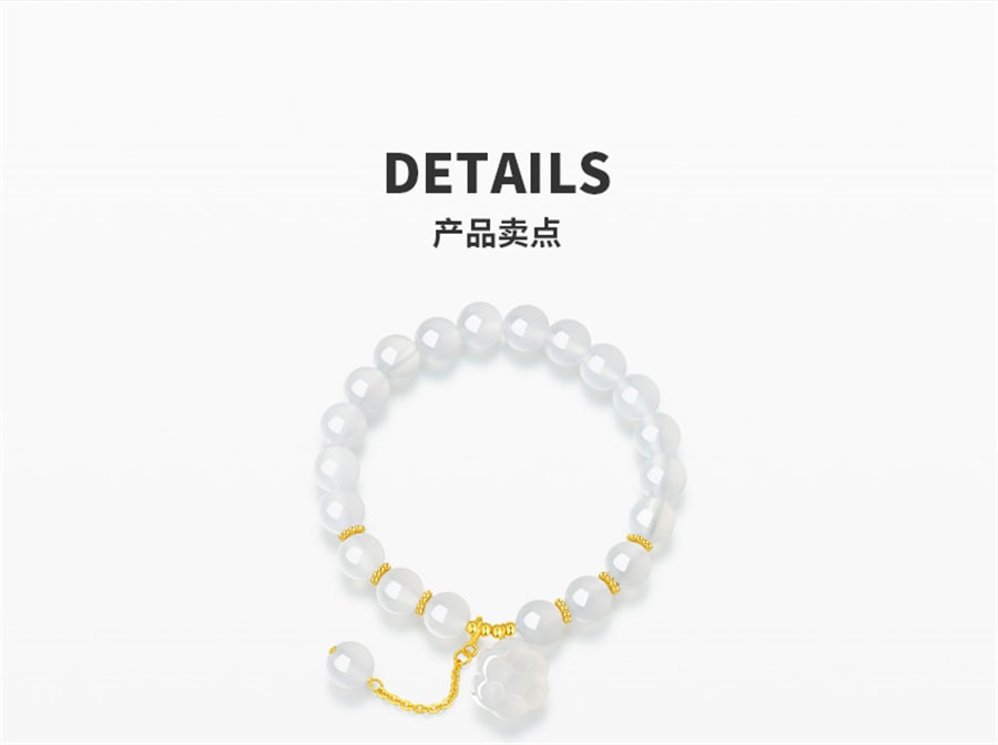 【中國直郵】 周大生 蓮蓬玉髓手串銀手鍊女國風小眾春夏手飾品送女友生日禮物 蓮蓬手鍊