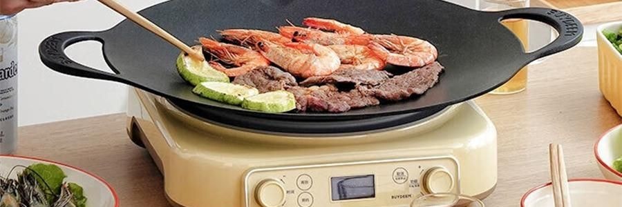 BUYDEEM北鼎 不粘锅 星空黑烤肉锅 导热快易清洗 露营聚餐适用 PL72/A1 32cm 