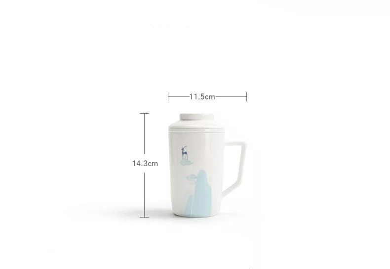 Immortal Deer in the Cloud”  Tea mug with Infuser