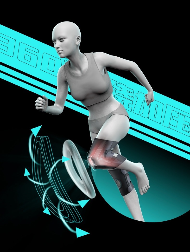 【輪滑世界冠軍郭丹代言品牌】 中國 和正HEZHENG 專業支撐運動減壓護膝 黑色 1件(單裝)