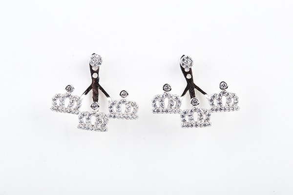Sterling Silver Little Crown Earrings