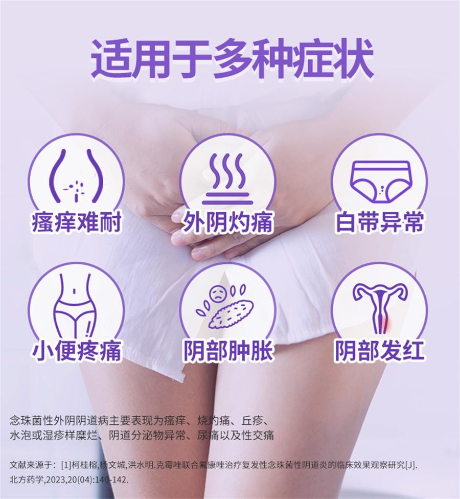 【中國直郵】 婦炎潔 克黴唑栓 陰道片陰道炎婦科用藥凝膠正品黴菌真菌性發炎搔癢10粒/盒