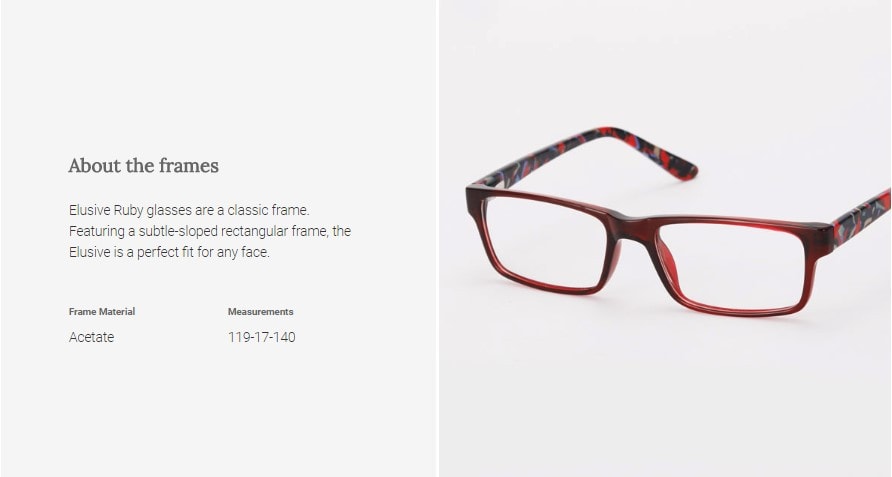Digital Protection Eyeglasses: Elusive - Ruby (DL75015 C2) - Lens Included