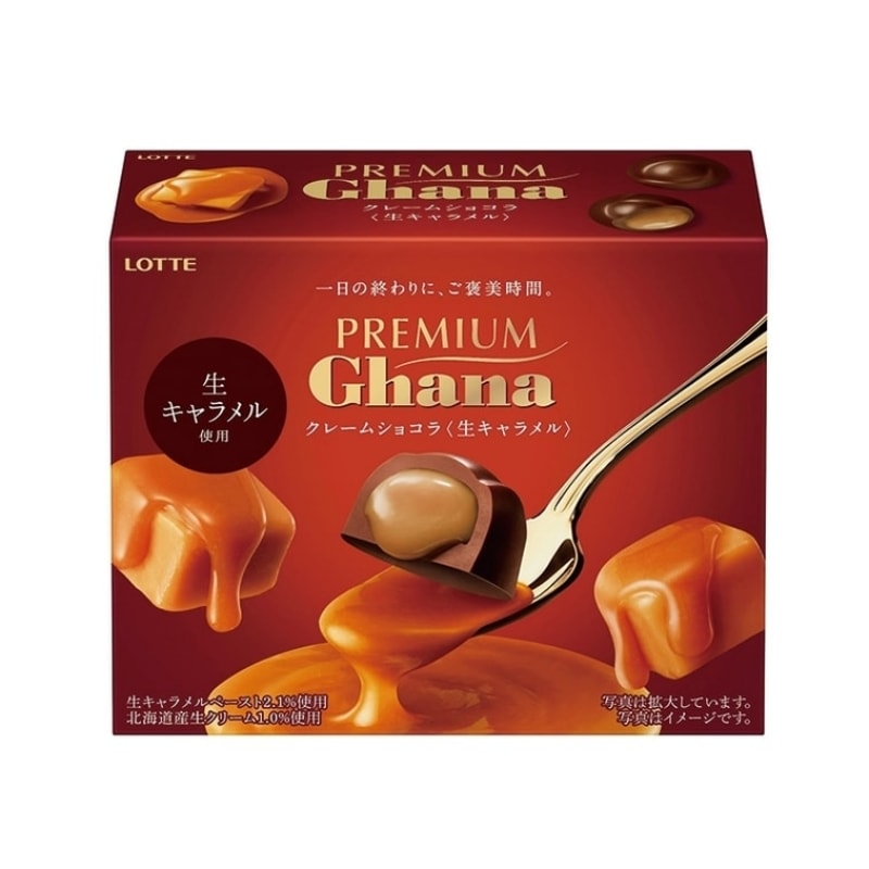 日本乐天LOTTE 秋季限定 GHANA 生焦糖夹心巧克力  65g